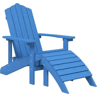 vidaXL Adirondack-Gartenstuhl mit Fußteil HDPE Aquablau - Blau