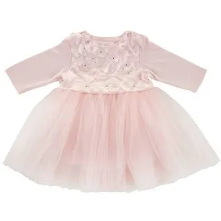 Patinio Festtagskleid , Rosa , Textil , Blume , Gr. 74 , female , Made in EU, Oeko-Tex® Standard 100 , Langarm, Taufkleid , Babykleidung, Festliche Babybekleidung