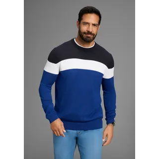 H.I.S Rundhalspullover »neue Farben!« Colorblocking, in leichter Strickqualität, blau