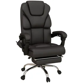 Vinsetto Bürostuhl mit Massagefunktion, Schwarz , Braun , Leder , 57x126x63 cm , Büromöbel, Bürostühle, Drehstühle