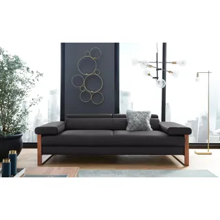 W.Schillig Couch Leder 3-Sitzer Schwarz