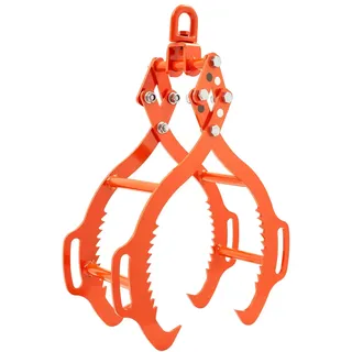 Vevor Profi Forstzange 710-812 mm, Hebezange mit 4 Krallen, drehbare Holzzange aus Stahl, Tragfähigkeit 1000 kg, gezahntes Klauendesign, Holzgreifer, Schleppzange, Hakenzange für Traktoren, Karren