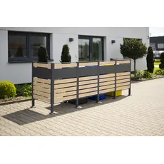 Bild von Mülltonnenbox Planum für 4 x 240 l 320 x 80 x 120 cm anthrazit/holzoptik