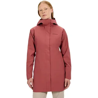 Berghaus Damen Omeara Shell-Jacke, lang und wasserdicht | Strapazierfähig | Atmungsaktive Regenjacke Jacke, Rot, 14