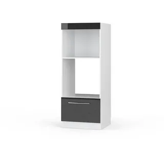 Vicco Hochschrank Mikrowellenschrank Fame-Line 60 x 153,6 x 58,1 cm Anthrazit Hochglanz