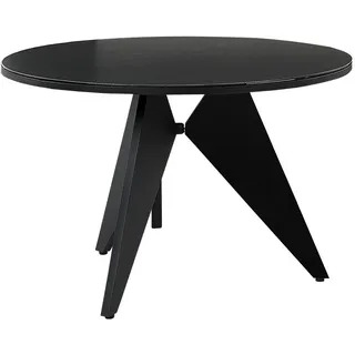 Beliani Gartentisch Ø 110 x 74 cm Schwarz