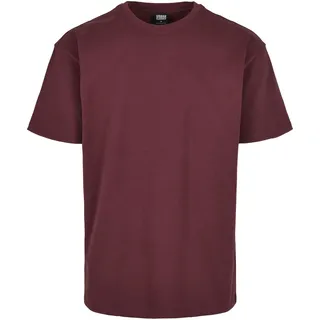 Urban Classics Herren Heavy Oversized Tee – Weites T-Shirt im Oversize Fit aus Baumwolle, schweres Jersey Shirt für Streetwear, Freizeit & entspannte Outfits,Cherry,S