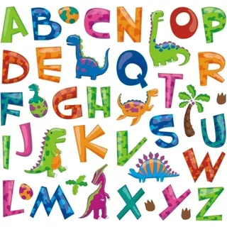 3D-Wanddekorationen, Buchstaben, Dinosaurier