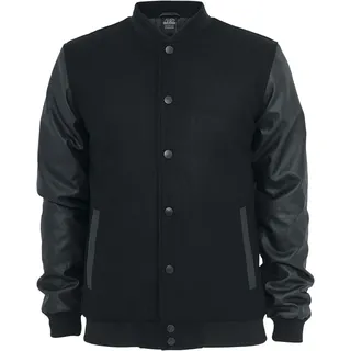 URBAN CLASSICS Oldschool College Jacke Black / Black XL