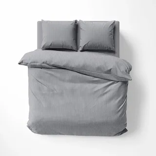 Deco4Home Bettwäsche Satin Pure | 160x200cm | Grau - Grau