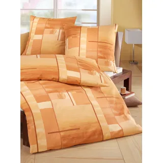 Bettwäsche BIBERNA Gr. 2, orange (terrakotta), B/L: 155cm x 200cm, Mako-Jersey, B/L: 80cm x 80cm, 2 Stk., Mako-Jersey, 100% Baumwolle, Bettwäsche, Bettwäsche