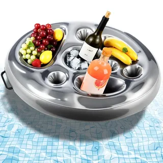 Poolbar Aufblasbarer Getränkehalter ﻿2in1-Getränke und Snackhalter Schwimmender Bierhalter aus PVC für Sommer Pool Partys Wasserpark Strand Mottoparty