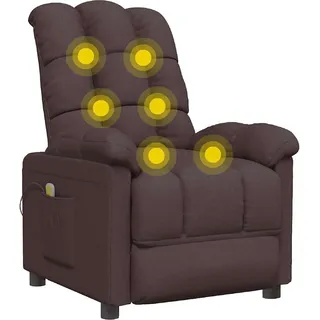 vidaXL Massagesessel Dunkelbraun Stoff - Braun