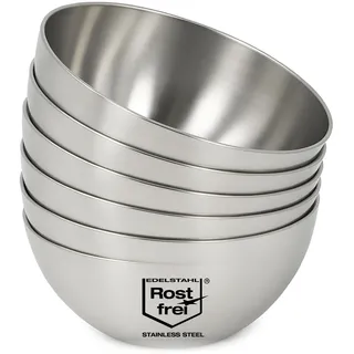 com-four® 6x Schale aus Metall - Servierschale für Dips, Snacks, Vor- oder Nachspeise - Dessertschale - Deko-Schale - Servierschale - Süßigkeiten-Schälchen (6 Stück - Ø 13cm)