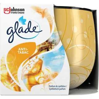Glade Duftkerze mit Dekorfolie, Duft Anti-Tabac, mit ätherischen Ölen angereichert, 6er Pack (6 x 120 g)