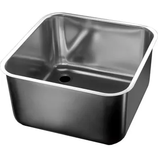 Combisteel Spülbecken aus Edelstahl inklusive Überlaufrohr 500x500x250mm - Silber