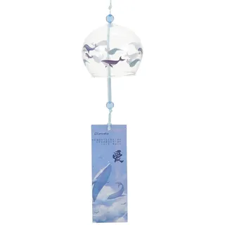 SOIMISS Japanische Glas Windspiel Windglocke Amulett Glücksbringer Baumschmuck Autospiegel Glaskugel Anhänger Hängedeko für Auto Dekoration Outdoor Balkon Draußen Terrassen Garten Deko Hänger