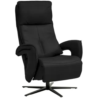 Valdera Relaxsessel , Schwarz , Metall , Echtleder , Semi-Anilinleder , 77x119x87 cm , Goldenes M , Fußauswahl, Lederauswahl, Stoffauswahl, Relaxfunktion , Wohnzimmer, Sessel, Ledersessel