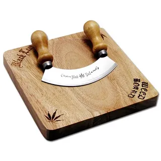 Black Leaf 19385 Weedboard aus Eiche mit Wiegemesser-200x200x25mm, Holz