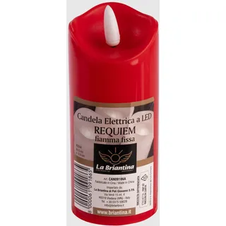 La Briantina Requiem LED Kerze mit flackerndem Licht – ideal für vertiefte Räume – Farbe Rot – Batterien enthalten – Ø 5,3 x 12,5 cm