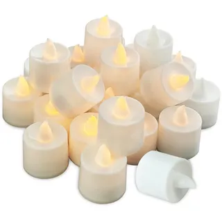 Nutabevr 24 LED Batterie betriebene flammenlose Teelichter Kerzen, realistische helle blinkend Teelichter,Dose langlebig 8 Stunden warme gelbe Glühbirne,für Weihnachten,Ostern,Hochzeit,dekorationen