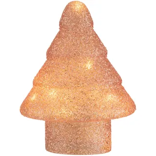 J-LINE - Weihnachtsbaum, LED, Perle, Glas, Rosa, Small