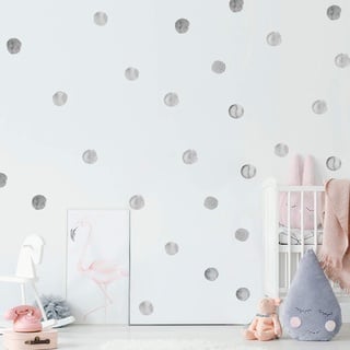 SOOOEC Wandsticker Kinderzimmer, Wandtatoo Deko KüChe für Schlafzimmer Babyzimmer Wohnzimmer Wandaufkleber für Jungen MäDchen Baby (Rosa Rund, 36 Stück) (Schwarze Punkte)