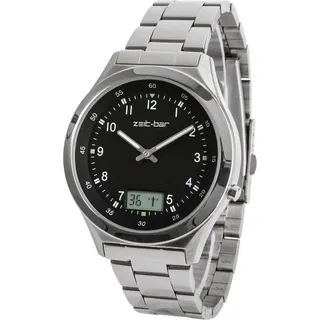 ZEIT-BAR Funk-Armbanduhr Herren Edelstahl 40 mm