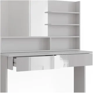 Vicco Schminktisch Azur Weiß 120 cm mit Spiegelregal, - Weiß