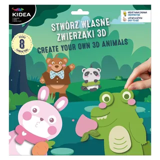 Kreativset „Gestalte deine eigenen 3D-Tierfiguren“ – 8 Motive von Kidea