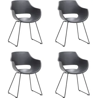 MCA Furniture Schalenstuhl Rockville Kunststoff grau 4er Set