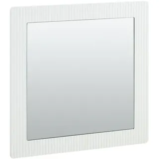 Flieks Spiegel 80x80 Weiß Holzoptik Wandspiegel modern Flur , Holzwerkstoff , 80x1.5x80 cm , Spiegel, Wandspiegel