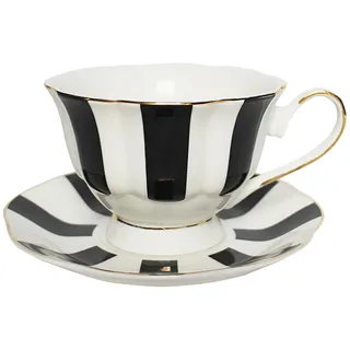 GALPADA Kaffeetassen Set Mit Untertassen Keramik 14Oz Vintage Polka Dot Kaffee Tasse Und Untertasse FüR Zuhause BüRo Und Café