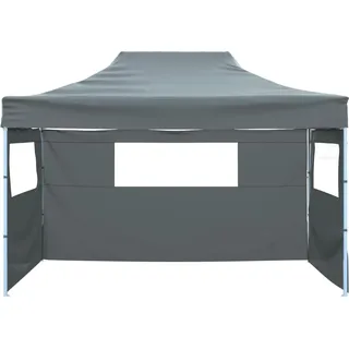 vidaXL Faltzelt mit 3 Wänden 431x291x315 cm Anthrazit - Grau