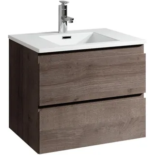 Badezimmer Badmöbel Set Angela 60cm - Braun eiche - Unterschrank Schrank Waschbe