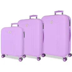 Movom Riga Koffer-Set, Violett, 55/70/80 cm, ABS-Verschluss, TSA 216L, 10,88 kg, 4 Doppelräder, Handgepäck, dunkelviolett, Koffer Set