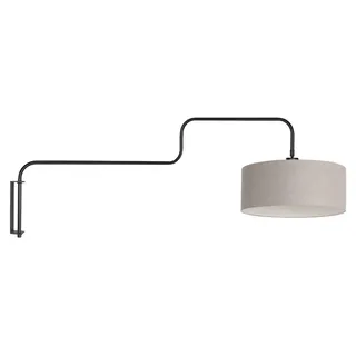Steinhauer - wandleuchte - Bloeba - grau schwarz - metall stoff - Ø 40cm - E27 - 4174ZW - Grau, Schwarz