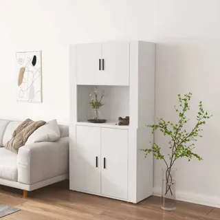 Highboard Weiß Holzwerkstoff (Farbe: Weiß) - Weiß