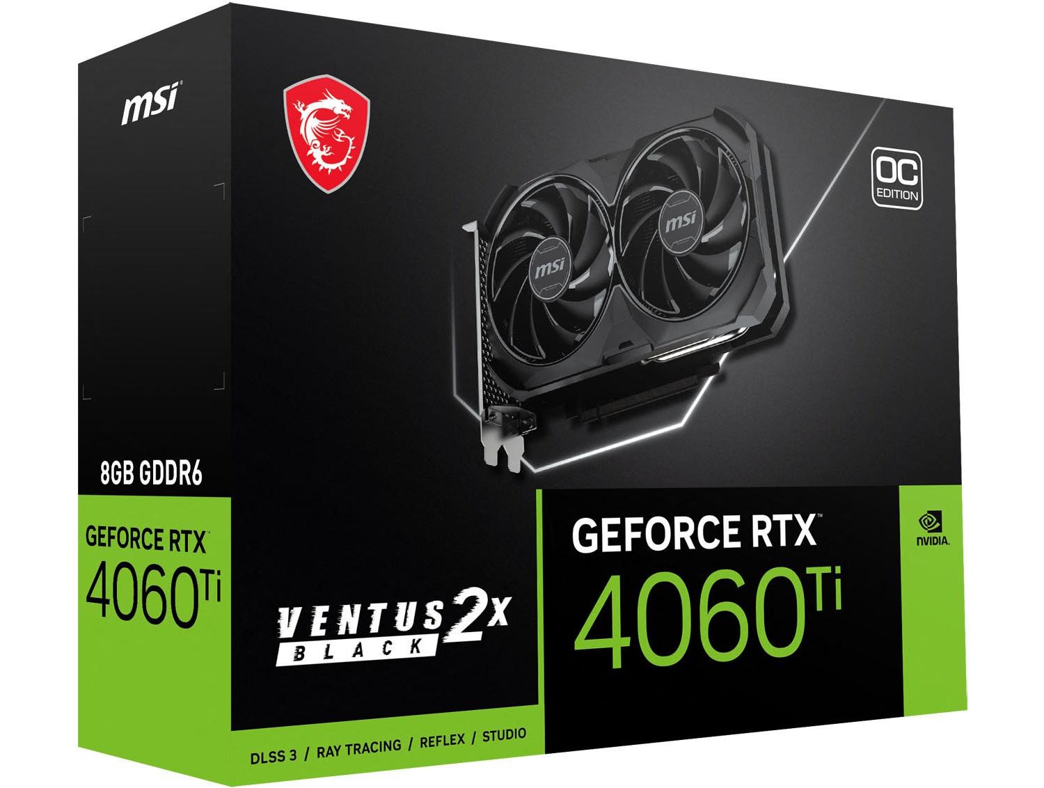 Bild von GeForce RTX 4060 Ti Ventus 2X Black 8G OC 8 GB GDDR6 V515-017R