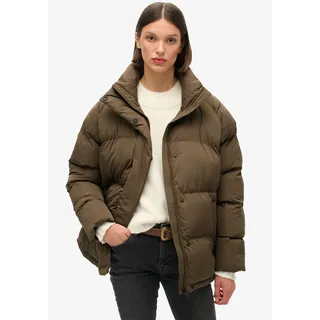 Superdry Steppjacke »MID LENGTH PUFFER JACKET«, mit Kapuze, braun