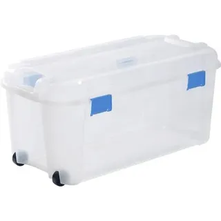 Curver 243731 Aufbewahrungsbox TOTEM Box 80L, transparent / blau Transparent, Blau 1 St.