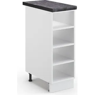 Vicco Küchenregal Fame-Line, 30 cm, AP Anthrazit, Weiß/Weiß - Weiß