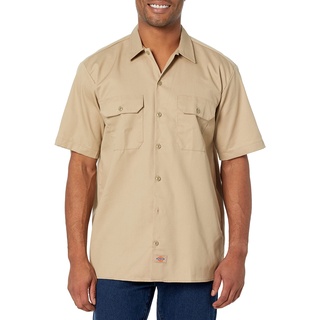 Dickies Herren Kurzärmliges Arbeitshemd, groß und hoch Button-Down-Shirt, Desert Sand, XX-Large