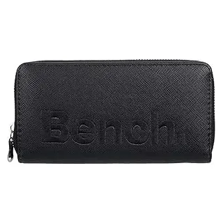 Noey & Lou Bench Damen Geldbörse XXL Portemonnaie Große Brieftasche Reißverschluss Clutch Münzörse (Schwarz)