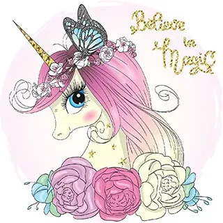 Homemania Teppich Bedruckt Pink Unicorn-für Kinder, Hausdekoration, rutschfest, für Wohnzimmer, Schlafzimmer, Mehrfarbig aus Polyester, Baumwolle, 80 x 50 cm