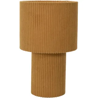 HOME DECO FACTORY - LA0234 - Ockerfarbene Samt-Tischlampe - Elegantes Design - Perfekt für Innendekoration - Moderne Beleuchtung - Durchmesser 17 cm - Höhe 28 cm - Gelb