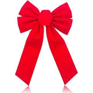 URYVAIW Große Geschenkschleife Rot, 23x33cm XXL Schleife, Polyester Dekoschleife, Weihnachtsdeko für Geschenke, Türen & Bäume, 1 Stück