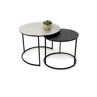 Concept Capra Couchtisch 2er Set Metall schwarz/silber