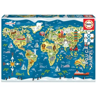 Educa Weltkarte 200 Teile Puzzle (200 Teile)