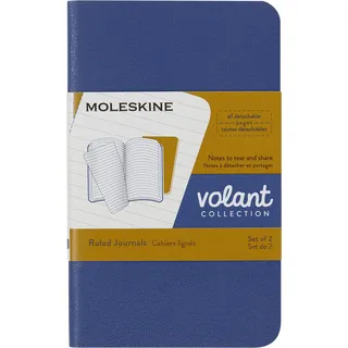 Moleskine Volant Notizhefte (liniert, Soft Cover, X-Small) 2er-Set Vergissmeinnicht Blau, Bernsteingelb
